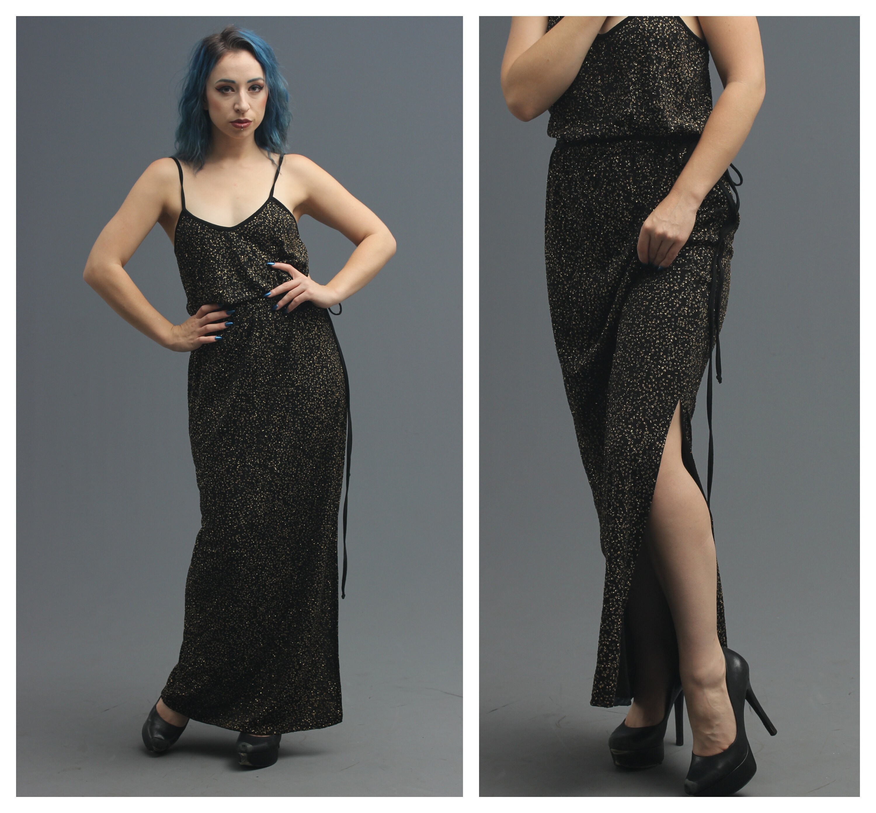 70s gold dress