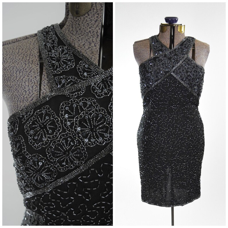 charcoal cocktail dress