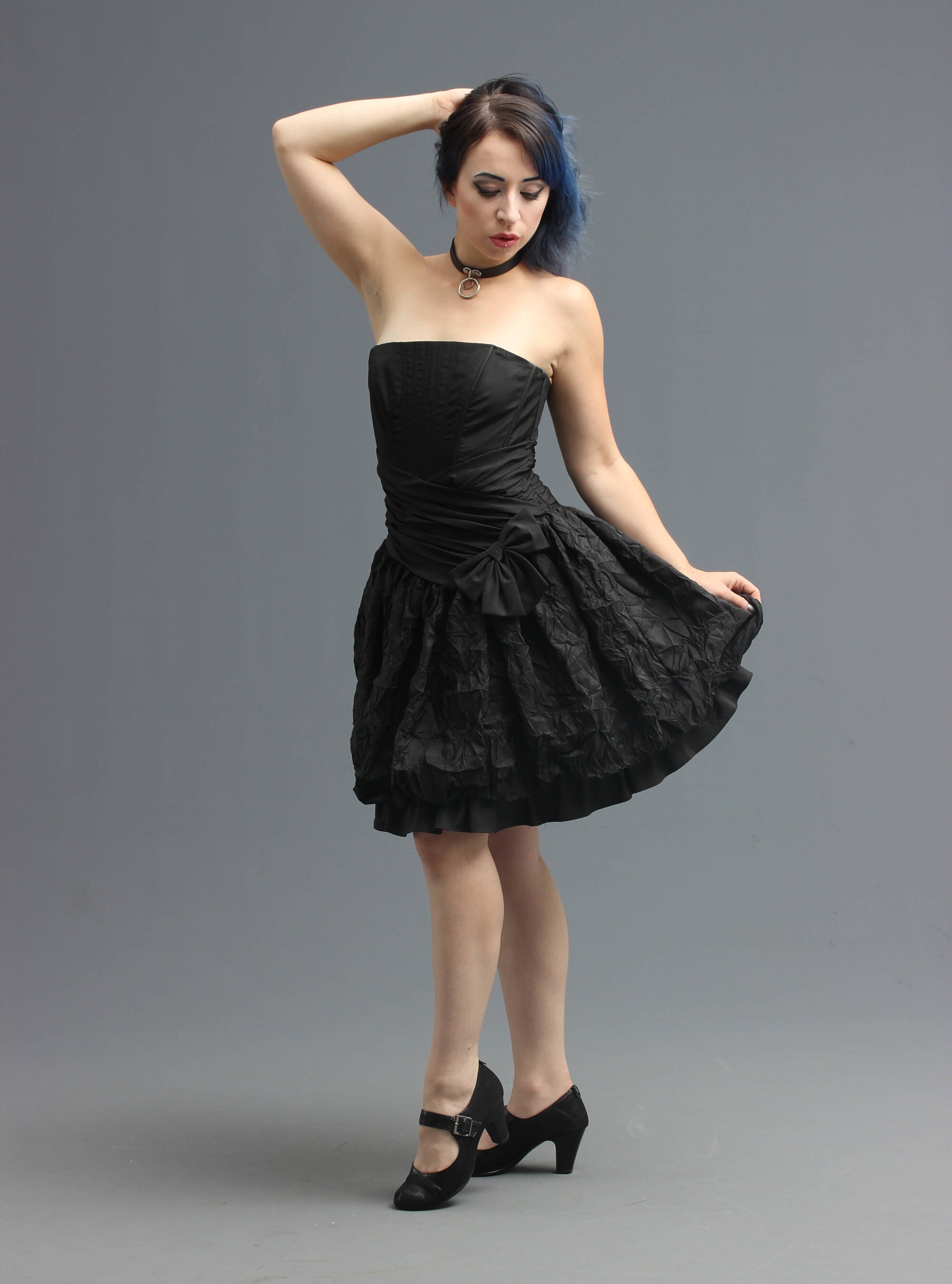 all black cocktail dress