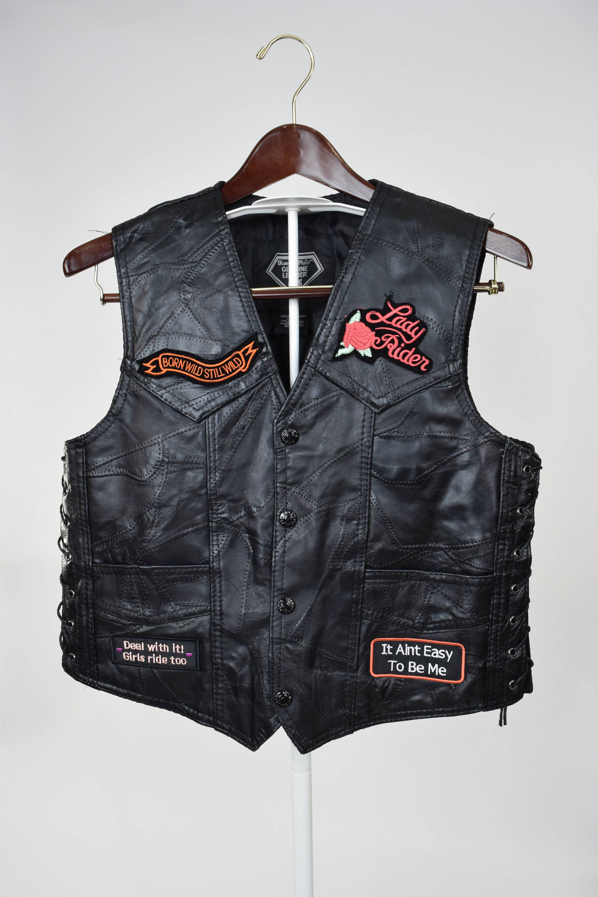 Leather Black Motorcycle Fashion Vest main image 1