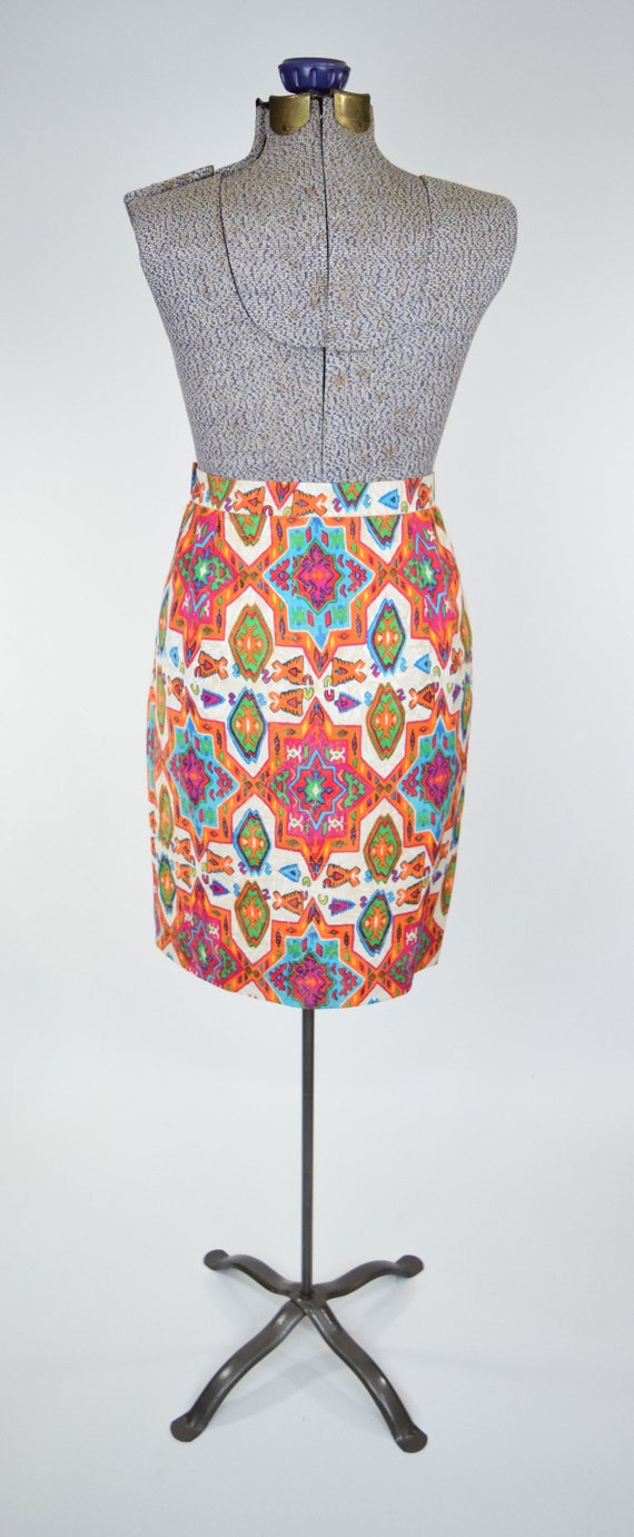 80s Emanuel Ungaro 'Parallele' Skirt in Vivid Mul… - image 3