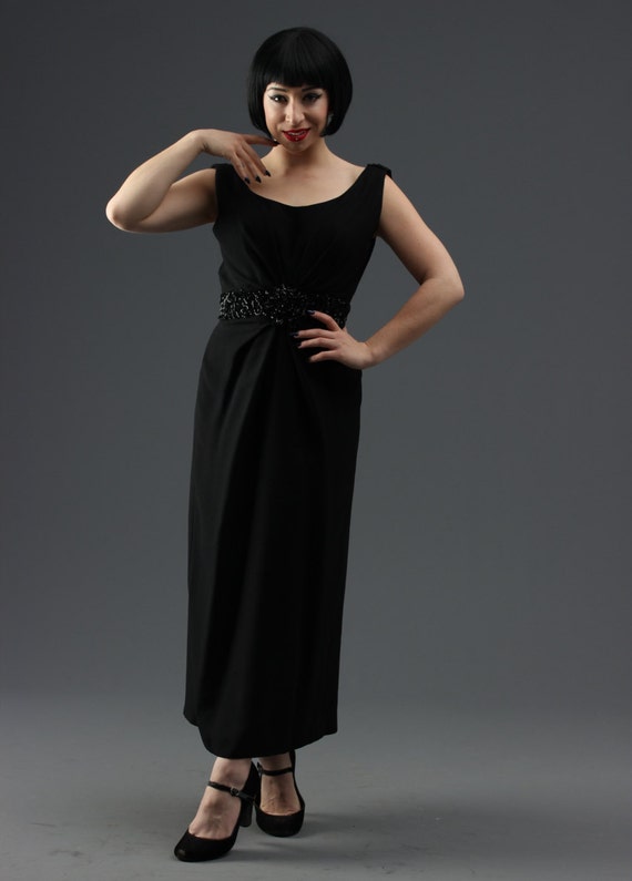 60s Emma Domb Black Cocktail Dress // Exquisite P… - image 3