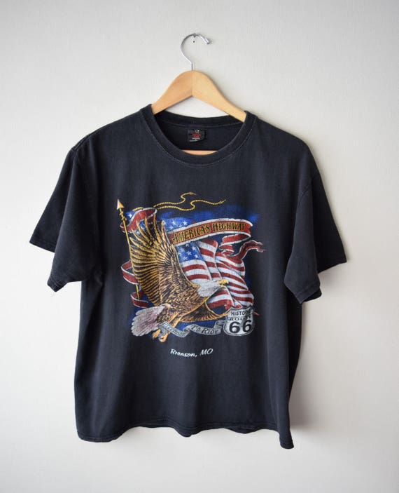 90s America's Highway Bald Eagle T-Shirt / Route 6