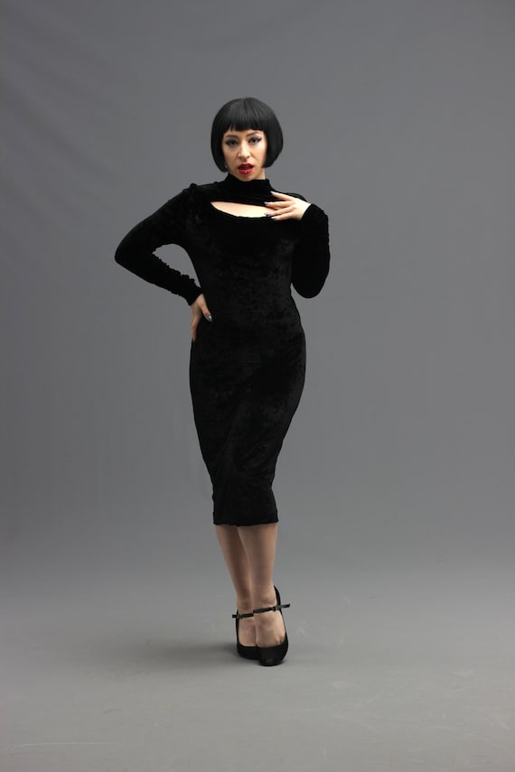 crushed velvet bodycon dress