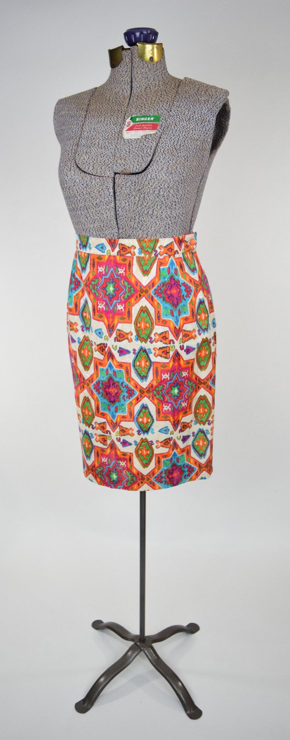 80s Emanuel Ungaro 'Parallele' Skirt in Vivid Mul… - image 2