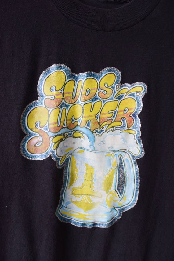 70s / 80s "Suds Sucker" Beer Drinking Tshirt // I… - image 7