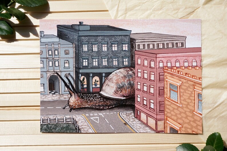 City Snail Print A5/A4 image 1