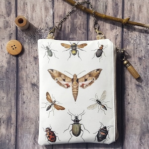 Printed Vegan Leather Chain Bag: Handmade Small Bag