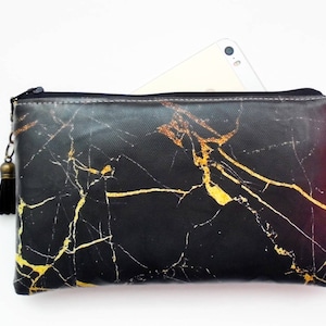 handgefertigt, Künstler, Mutter, Geschenke für sie, Reisegeschenke, Marmordruck wasserfeste Brieftasche / Geldbörse / Clutch / Karte / Notizen / Passhalter