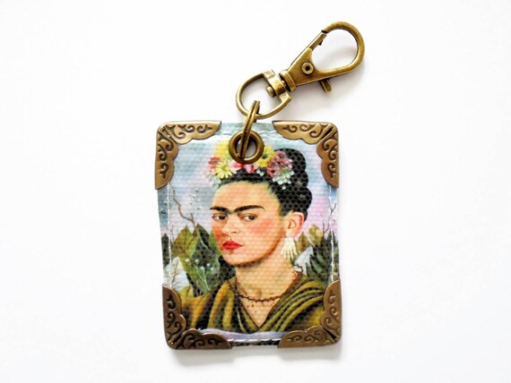 Frida Kahlo Faux Leather Keyring: Handmade Bag Charm - Etsy