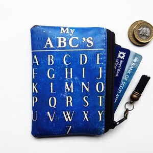 Wasserdichte Brieftasche in Kreditkartengröße, Vintage ABC, Visitenkartenhalter, Kreditkartenetui, Lippenstiftbeutel, Öko-Geschenk