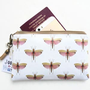 Zoologie Reisegeschenk, wasserfeste Heuschrecke Brieftasche, Insekten Öko-Geldbörse, Entomologie Heuschrecke Brieftasche, rosa Heuschrecke, Öko-Geschenkidee.