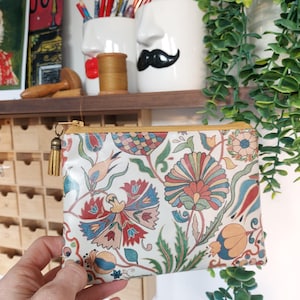 Cartera Kalamkari, Tarjetero de piel sintética, Monedero minimalista, Cartera fina unisex, Carteras estampadas, Monedero fino,