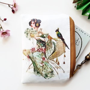 Portamonete per cartoline vittoriane, portabiglietti da visita, portafoglio per carte di credito, portamonete, portafoglio piccolo, portacarte, portafoglio vegano, regalo ecologico, regalo vegano.