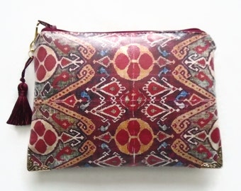 Patterned Vegan Faux Leather Wallet: Minimalist Coin Purse
