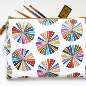 Presentes para ela, bolsa ecológica, bolsa de viagem, bolsa de produtos de higiene pessoal, roda de cores, bolsa colorida, bolsa com zíper. Capa para iPad 9.7, Air 2