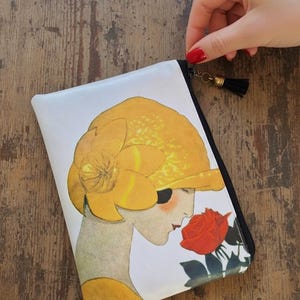 Portafoglio con cerniera in pelle vegana Art Déco: portafoglio Flapper Girl
