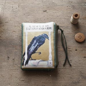 Regalo de Halloween, Monedero Vegano Edgar Allan Poe: Cartera Pequeña Raven