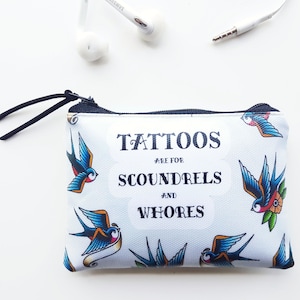 Borse, portamonete, portamonete vegano, portafogli, portamonete, pochette, pochette, borse, marsupio, marsupio pratico, portafoglio con cerniera, tatuaggio