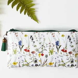 花柄ヴィーガンレザースマホウォレット：カスタムサイズジッパーポーチ