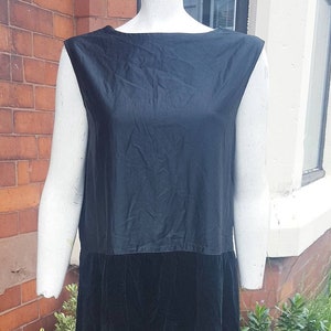 Stylish 1920s LBD with cotton bodice and black velvet skirt simple elegant and very modern can see this with a statement necklace