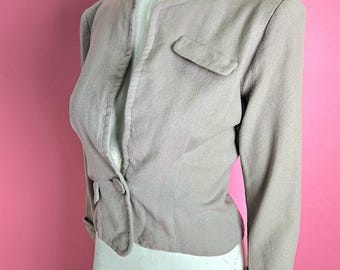 Veste Femme Hucke En Laine Vierge Gris Carreaux - Taille 40 - Occasion Très Bon état, Style Blazer Léger