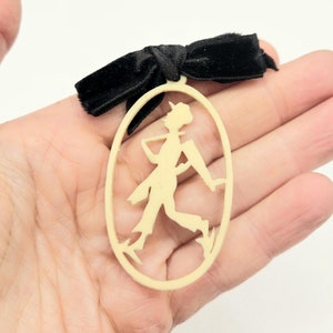 fab 1920s 30s celluloid and black velvet bow brooch art deco perfect present