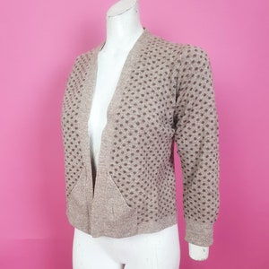 Rare 1930s wool patterned cardigan with pockets no fastening belt looks but no belt loops sold as is