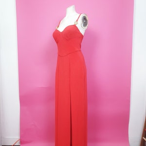 Fab 1980s Bernshaw Red Orange Ribbed Long Party Dress Diamant Detail at  Strap Perfect Christmas New Years Eve Dress Split at Front - Etsy