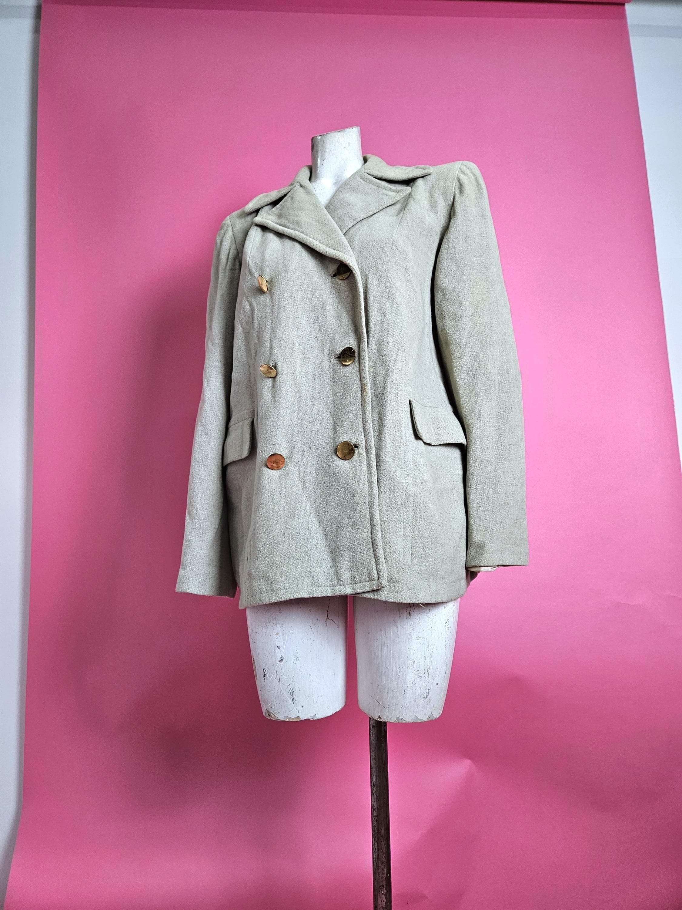 40s vintage 金ボタン ドレスジャケット ブレザー ダブルブレスト