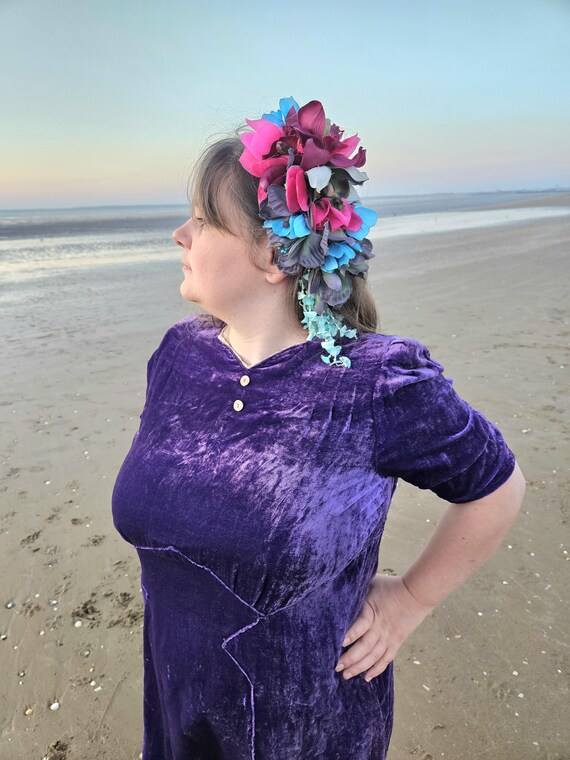 purple velvet dress short Purple Velvet V-Neck Dress