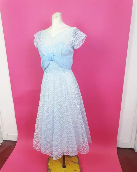 chinese dress ladies Short Blue Lace Cocktail Dress Size 12 / Blue main image 0