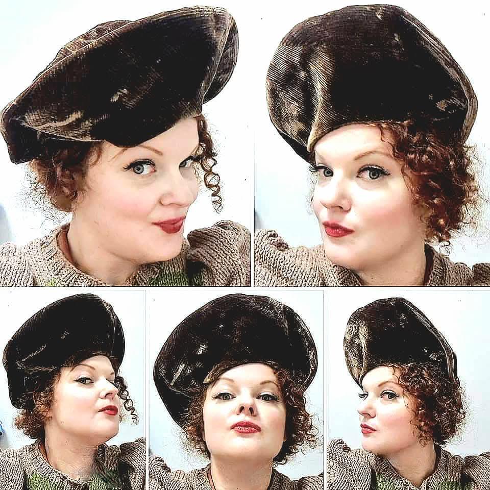 VINCENT deKOVEN ? AUTHENTIC MINK PILL BOX HAT 1930s Brown Beret - Etsy Singapore main image 4