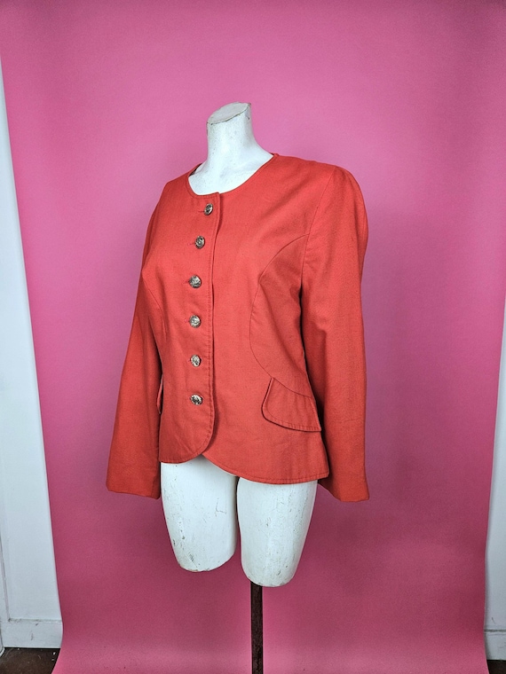 Zandra Rhodes, Fabulous Zandra Rhodes late 1980s jacket front ornate button fastening would make a lovely Christmas jacket
