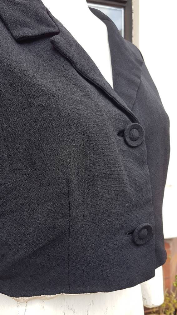 Stylish Classic Timeless 1940s Volup Black Crepe Bolero Jacket - Etsy UK