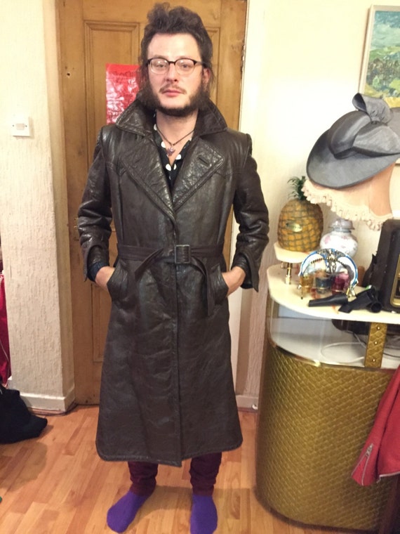 Sale Amazing brown leather 1940s vintage man jacke
