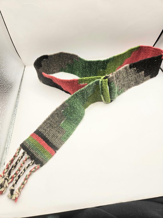 Beautiful Vintage Handmade Ethnic Belt Handwoven Wool Buckle  display picture 2