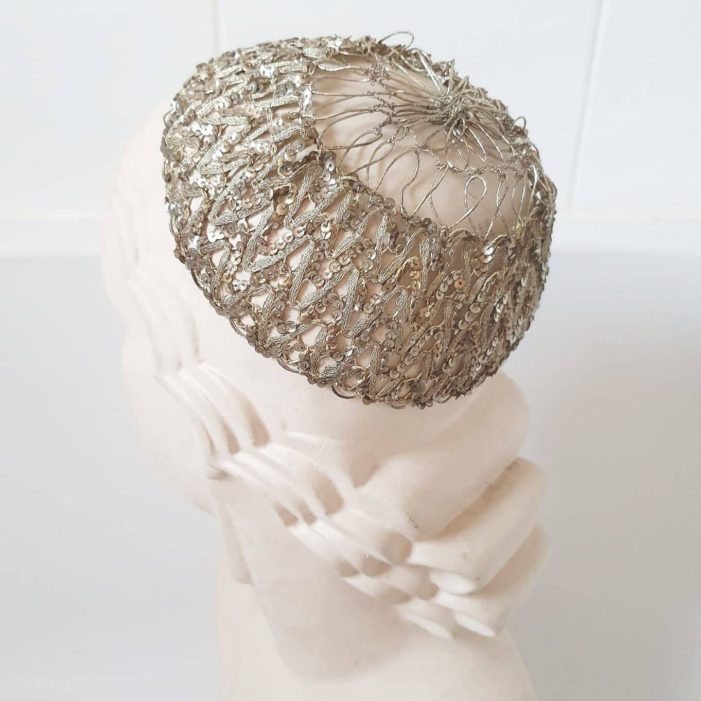 Gorgeous 1920s Silver Sequinned Skull 