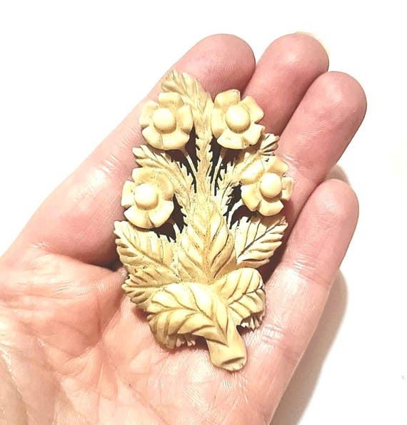 Original 1800s/1900s Antique Victorian Early Plastic Carved