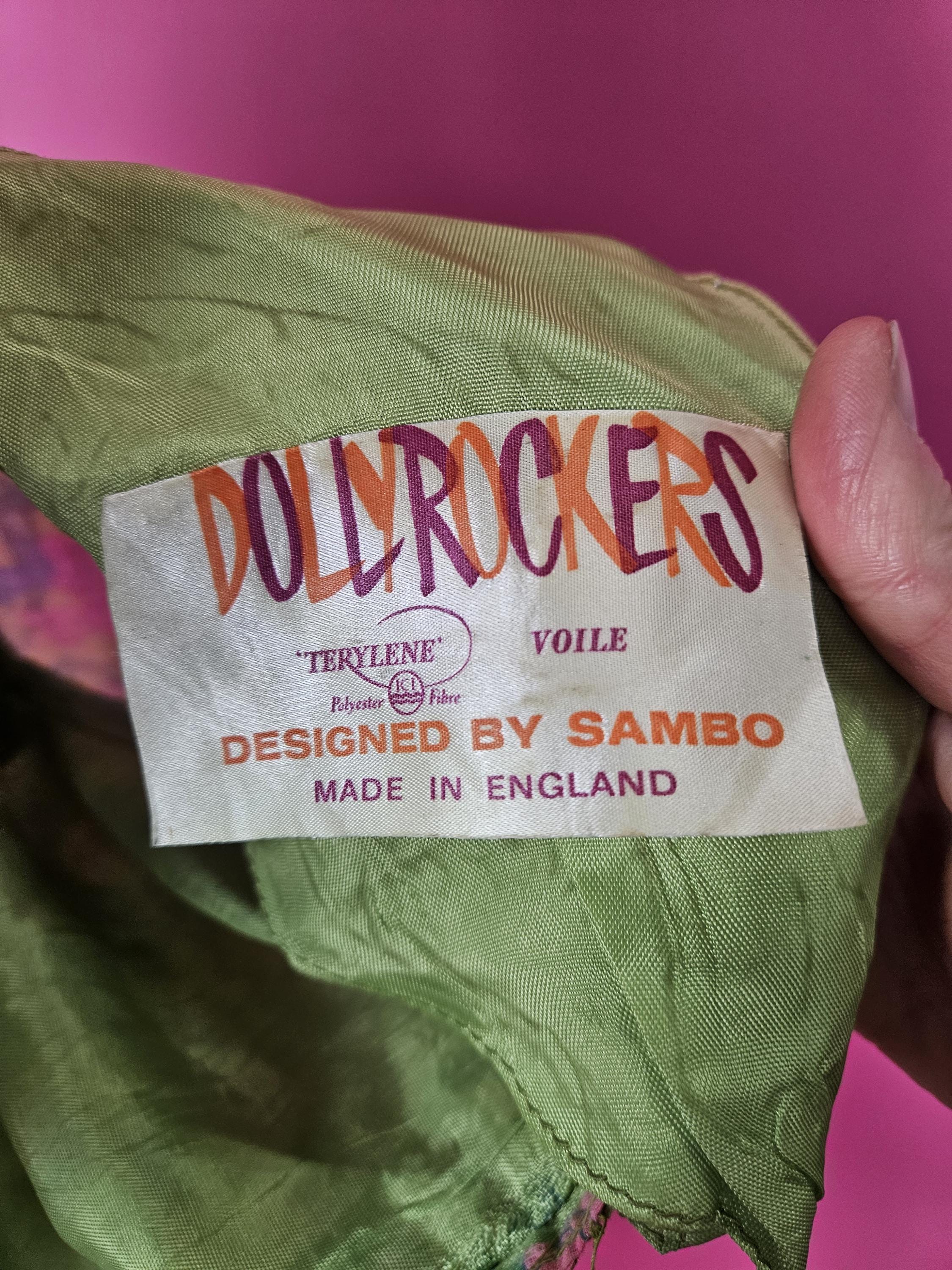 Sixties Dolly Rocker Fab 1960s Dolly Rockers Green Pink Blue Patterned Psychedelic Mini ...