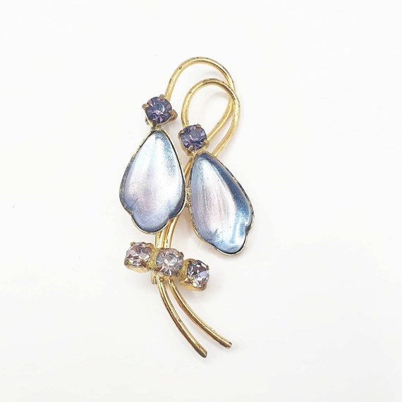 Beautiful 1940 50s 60s? Shimmering lilac blue sto… - image 1