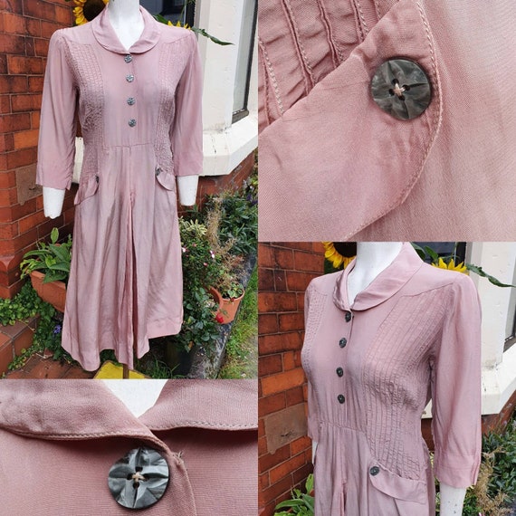 Pretty romantic pale dusky pink later 1930s smooth