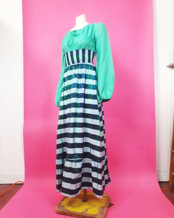 green combination colour dress Pink and Green Cotton Silk Dress