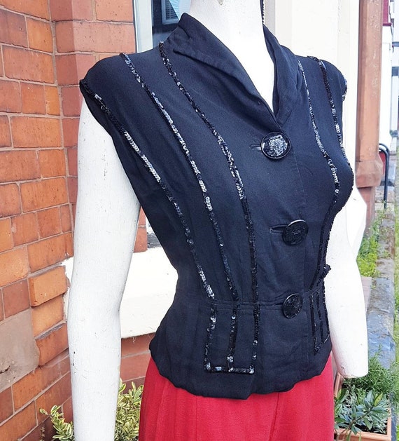 Sale stunning 1930s 40s classic black crepe and se