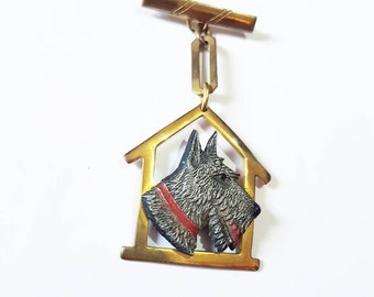 Cute kitsch 1940s Scottie dog make do and mend era brooch ideal present