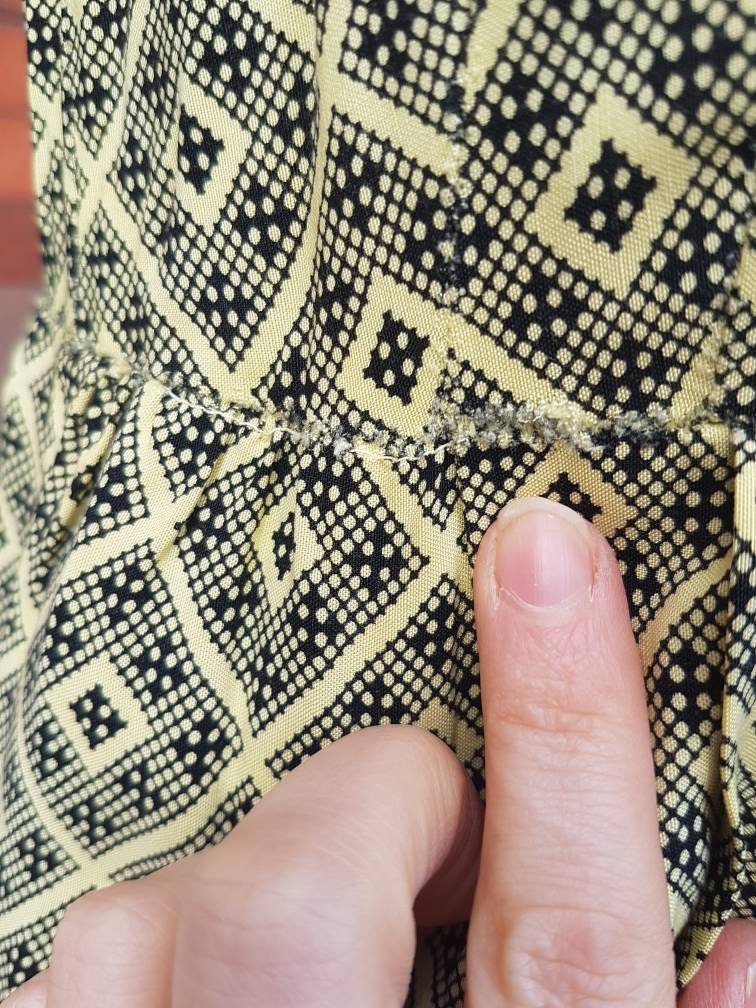 Lovely stylish 1940s yellow and black volup geometric printed | Etsy