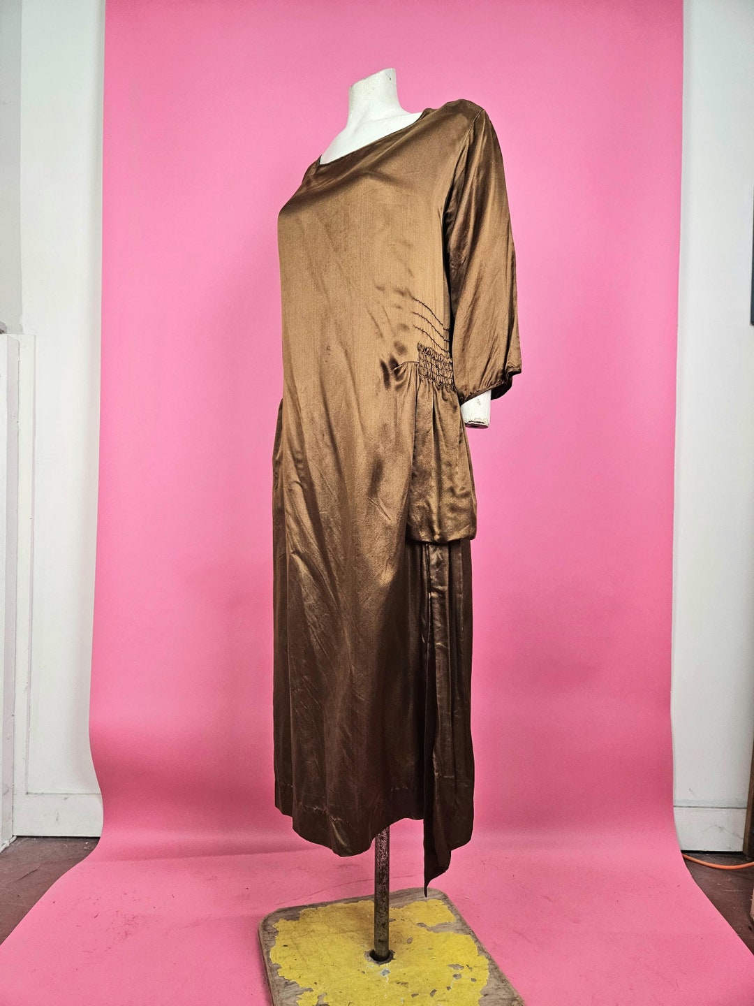 Beautiful 1920s Brown Silk Dress Simple Elegant Perfect Party Dresseith ...