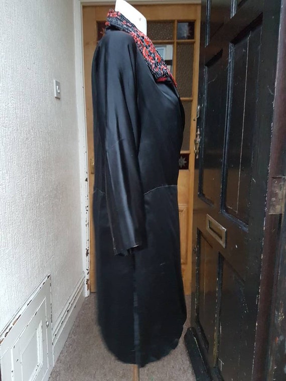 Sale stunning rare 1920s black silk jacket with f… - image 4