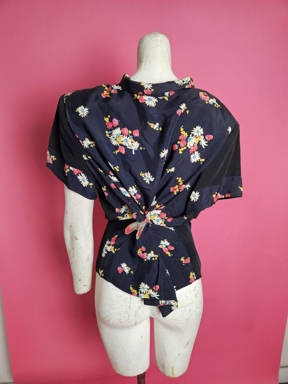 Rare 1940s volup novelty print blouse strawberrie… - image 2
