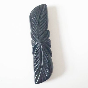 Sale Bakelite 1930s 40s black carved brooch perfect gift
